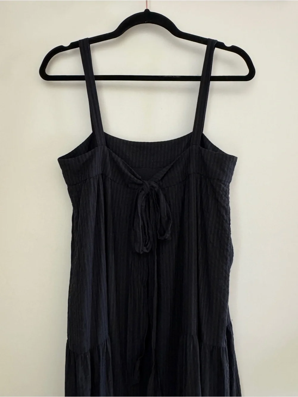 Jenni Kayne Seersucker Summer Dress in Black, Size S